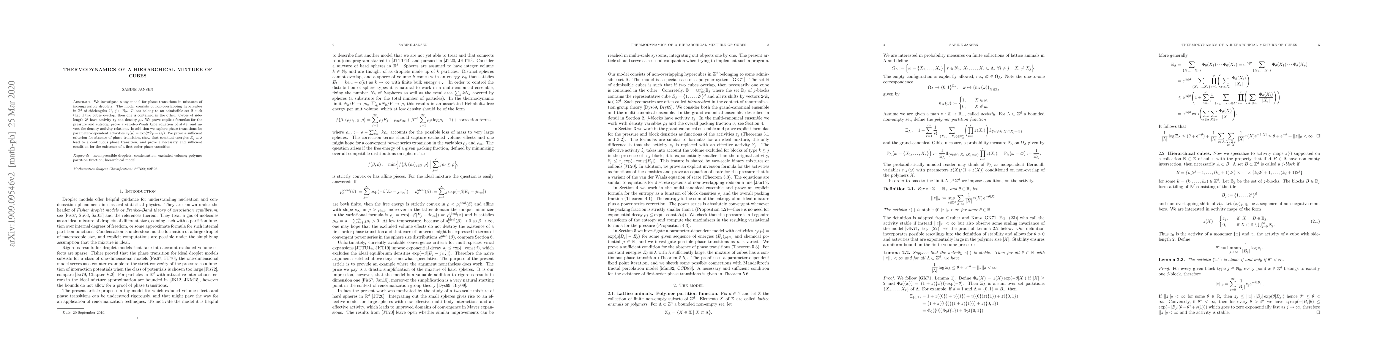 Thumbnail for Thermodynamics of a hierarchical mixture of cubes
