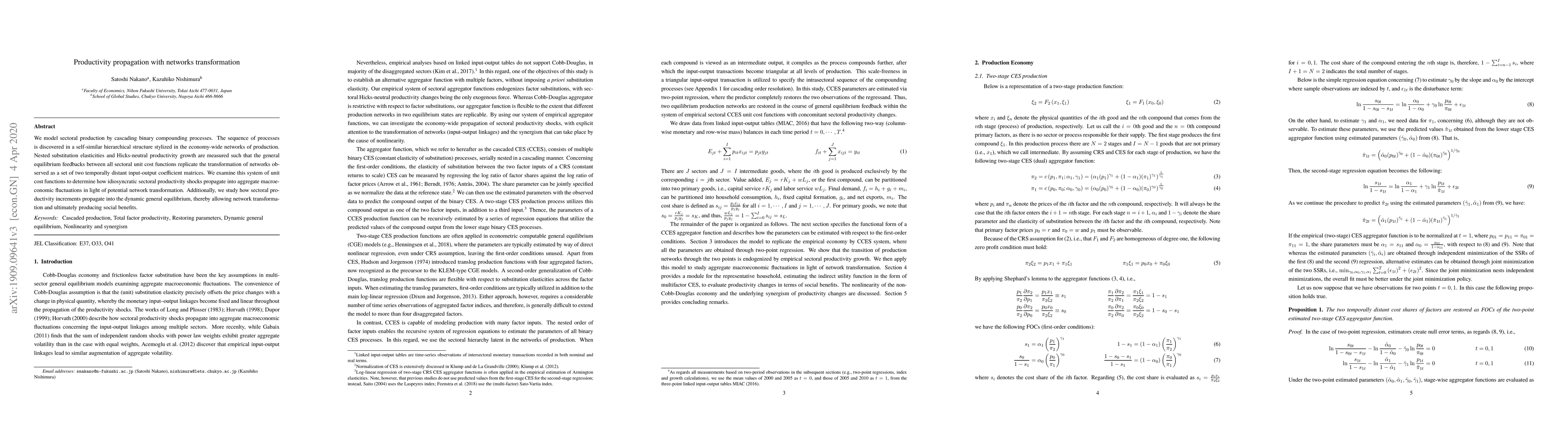 Thumbnail for Productivity propagation with networks transformation
