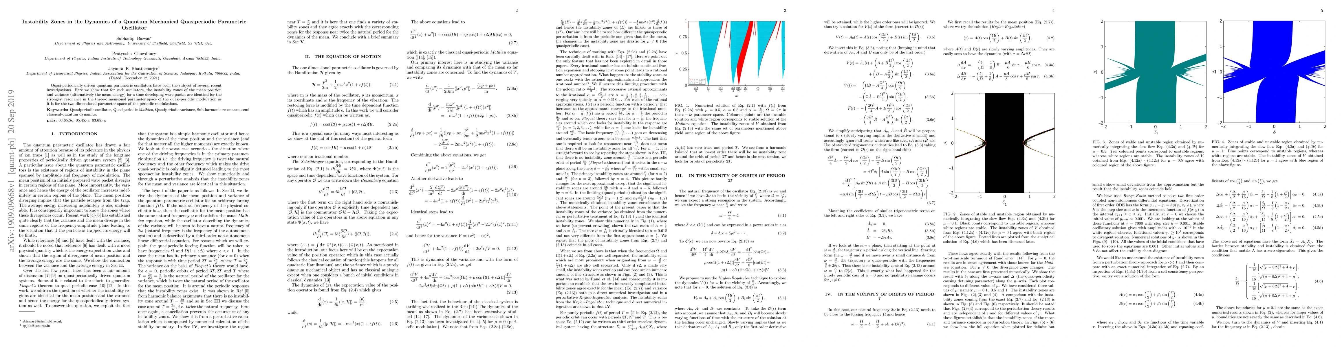 Thumbnail for Instability Zones in the Dynamics of a Quantum Mechanical Quasiperiodic
  Parametric Oscillator