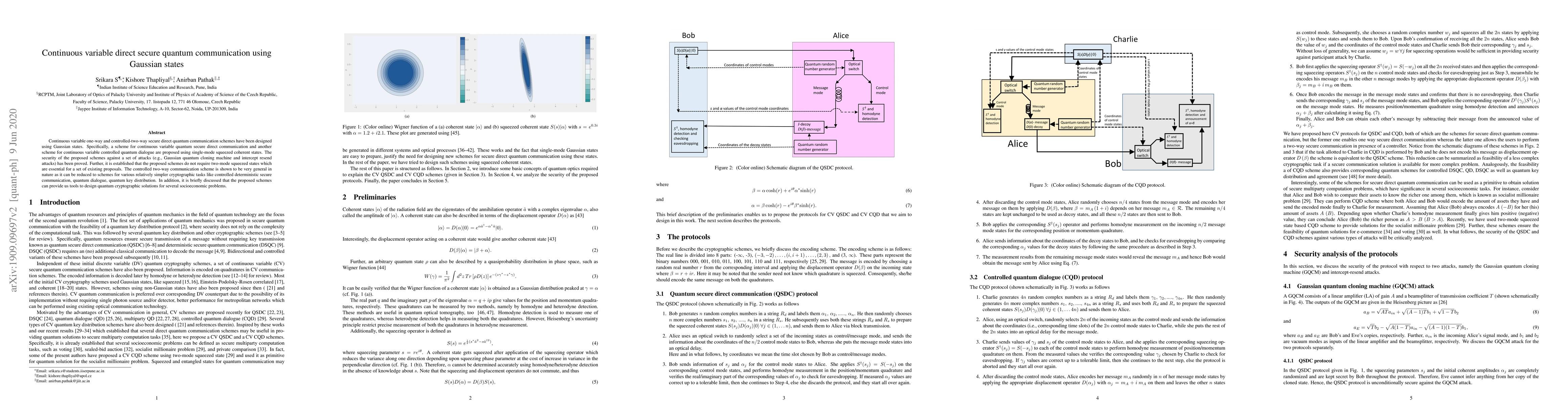 Thumbnail for Continuous variable direct secure quantum communication using Gaussian
  states