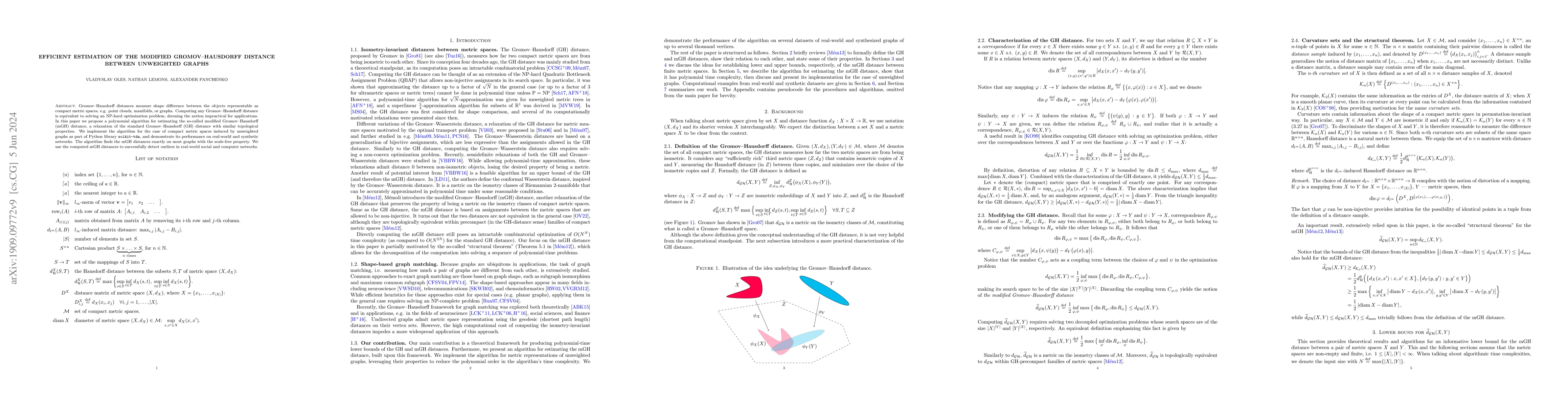 Thumbnail for Efficient estimation of the modified Gromov-Hausdorff distance between
  unweighted graphs