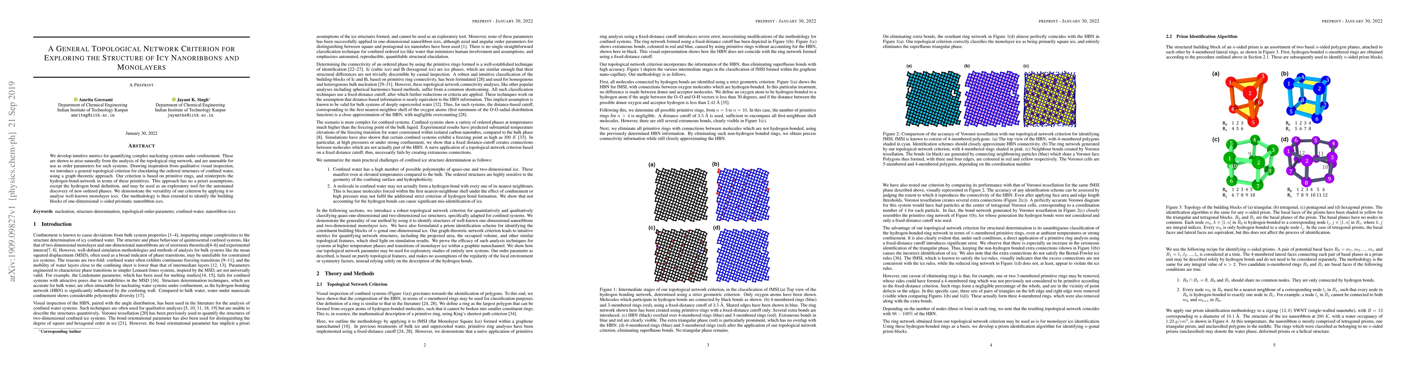 Thumbnail for A General Topological Network Criterion for Exploring the Structure of
  Icy Nanoribbons and Monolayers