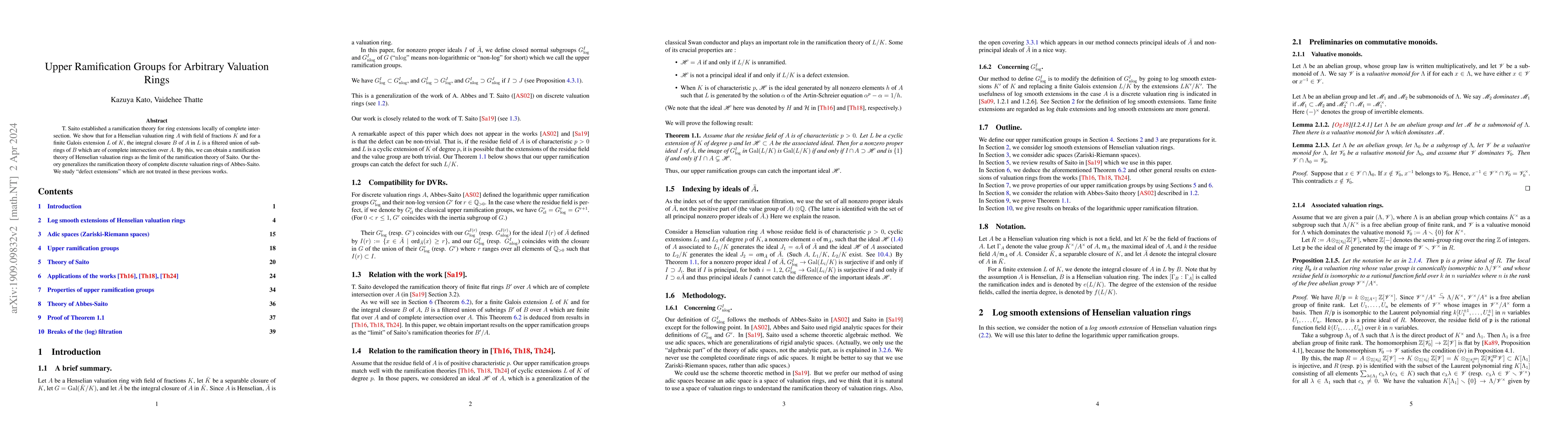 Thumbnail for Upper Ramification Groups for Arbitrary Valuation Rings
