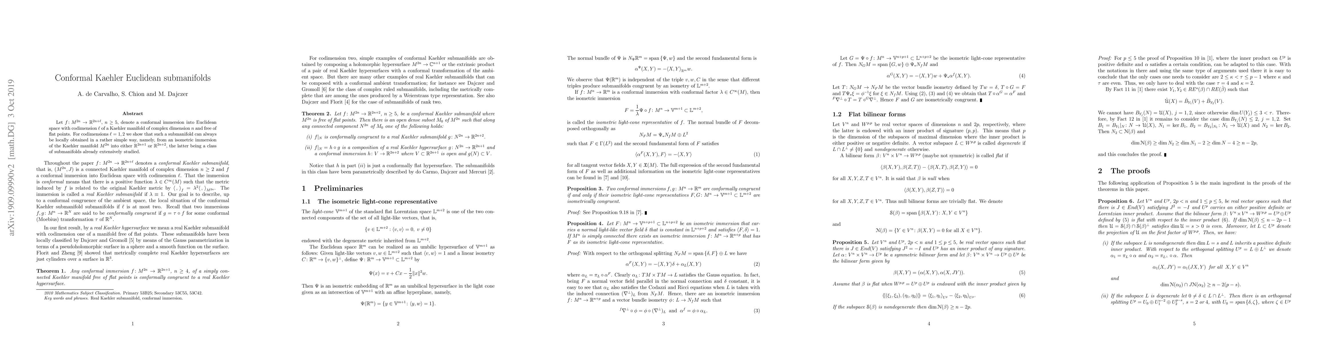 Thumbnail for Conformal Kaehler Euclidean submanifolds