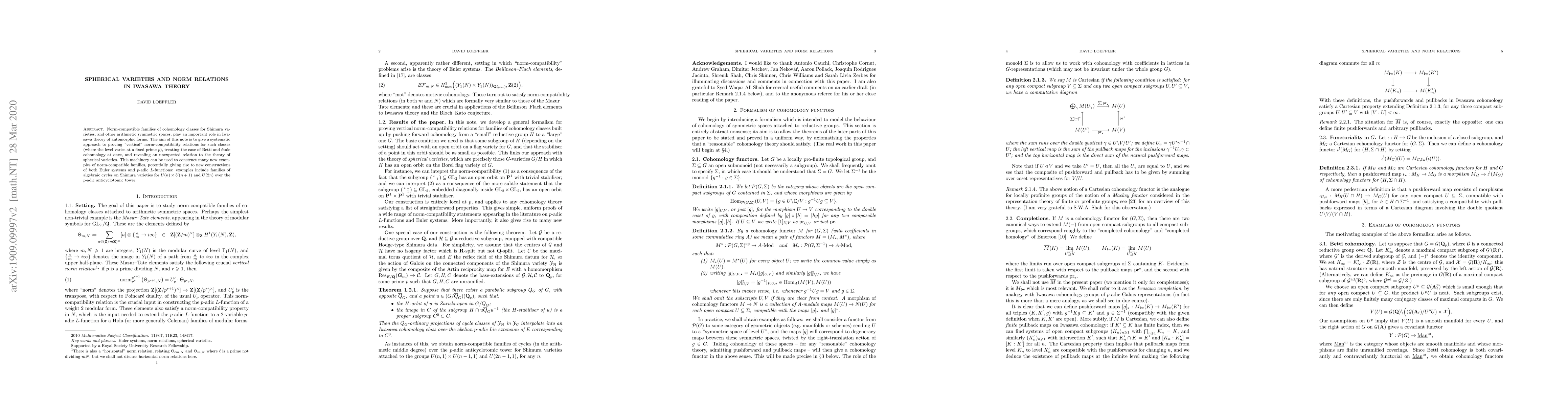Thumbnail for Spherical varieties and norm relations in Iwasawa theory