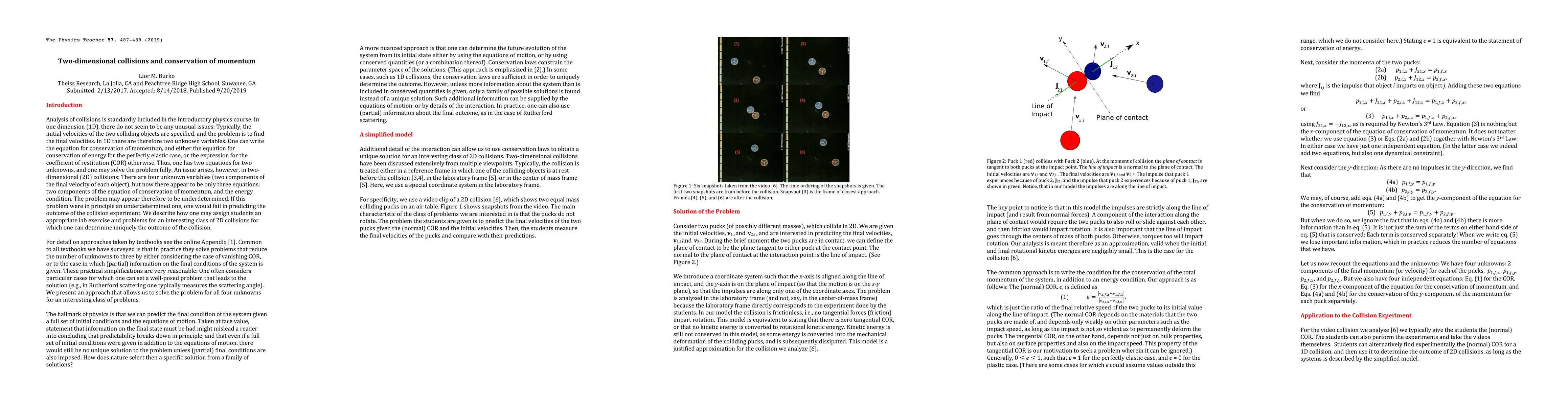 Thumbnail for Two-dimensional collisions and conservation of momentum