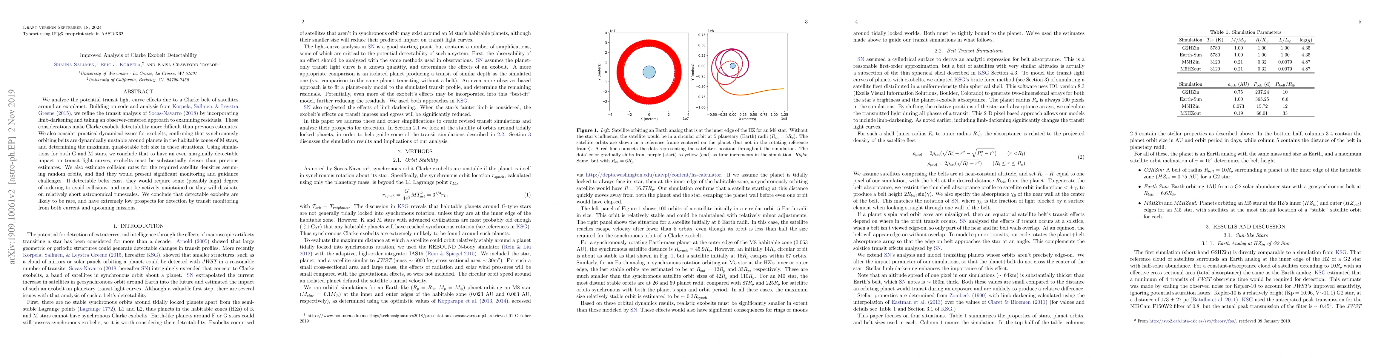 Thumbnail for Improved Analysis of Clarke Exobelt Detectability