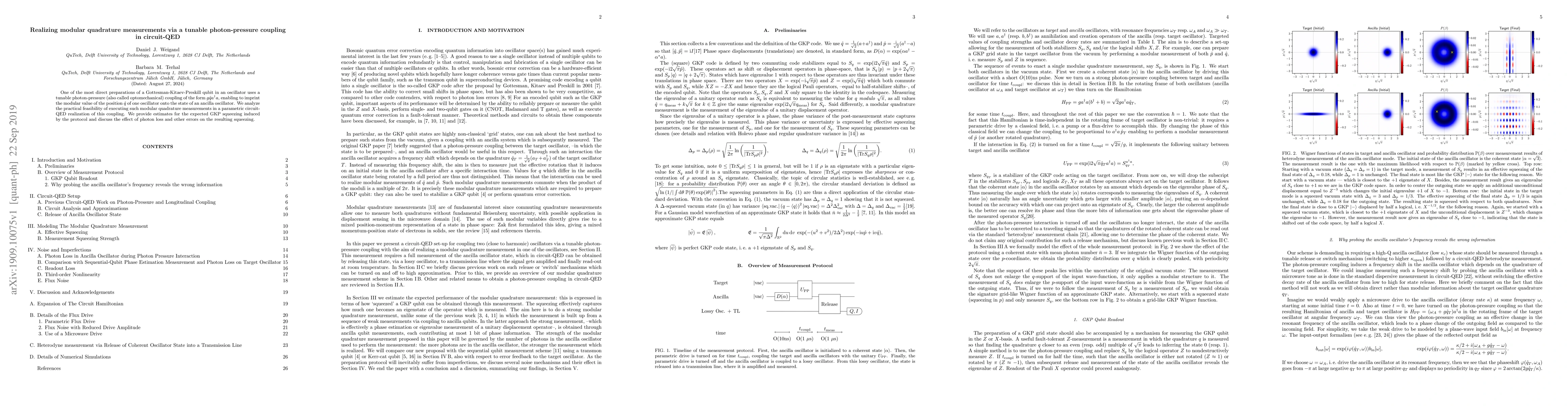 Thumbnail for Realizing modular quadrature measurements via a tunable photon-pressure
  coupling in circuit-QED