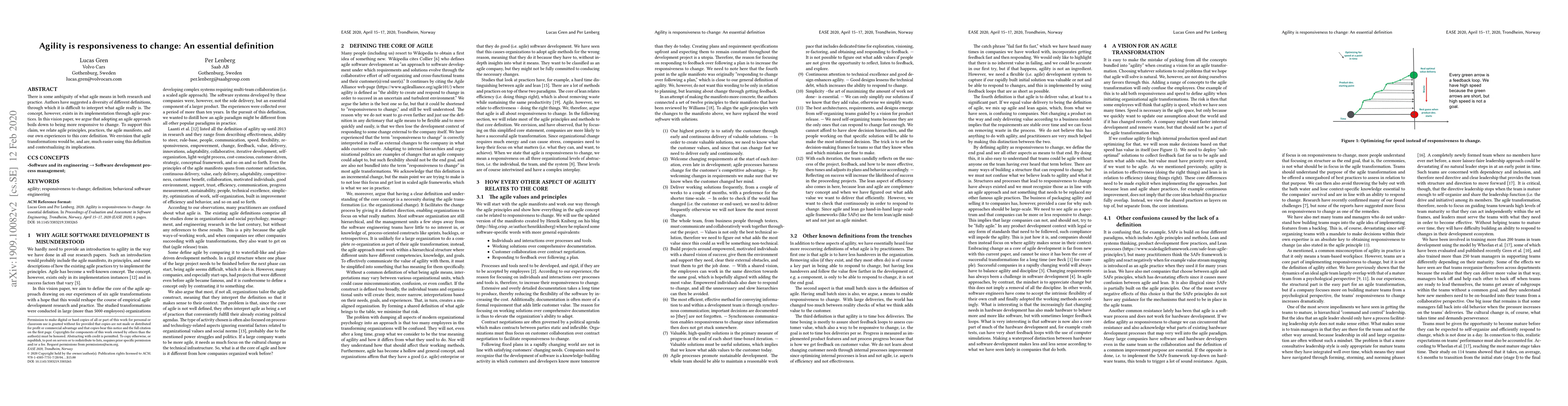 Thumbnail for Agility is responsiveness to change: An essential definition