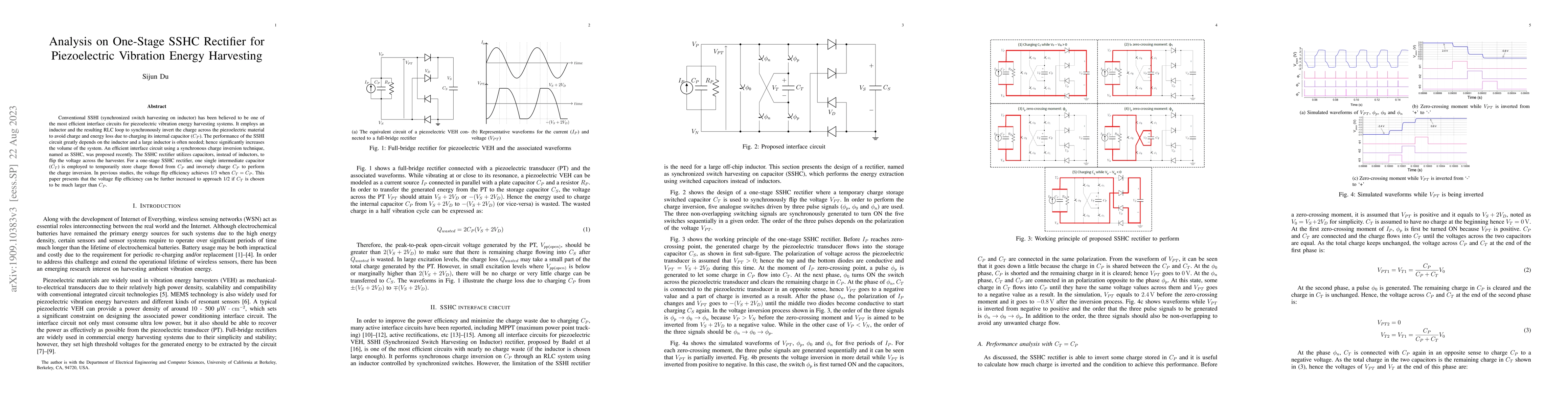 Thumbnail for Analysis on One-Stage SSHC Rectifier for Piezoelectric Vibration Energy
  Harvesting