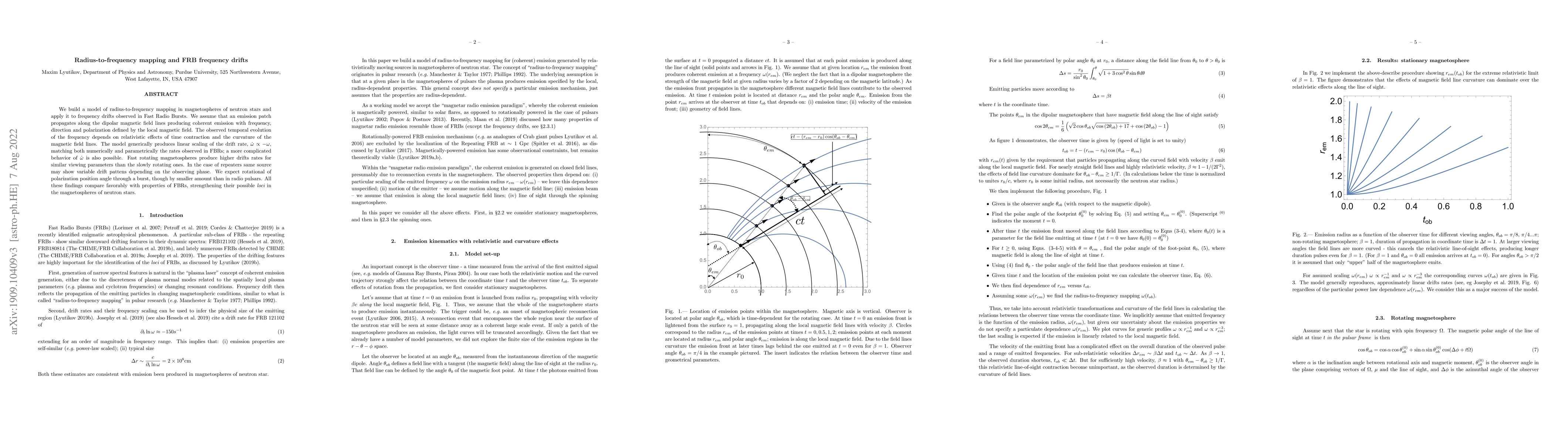 Thumbnail for Radius-to-frequency mapping and FRB frequency drifts