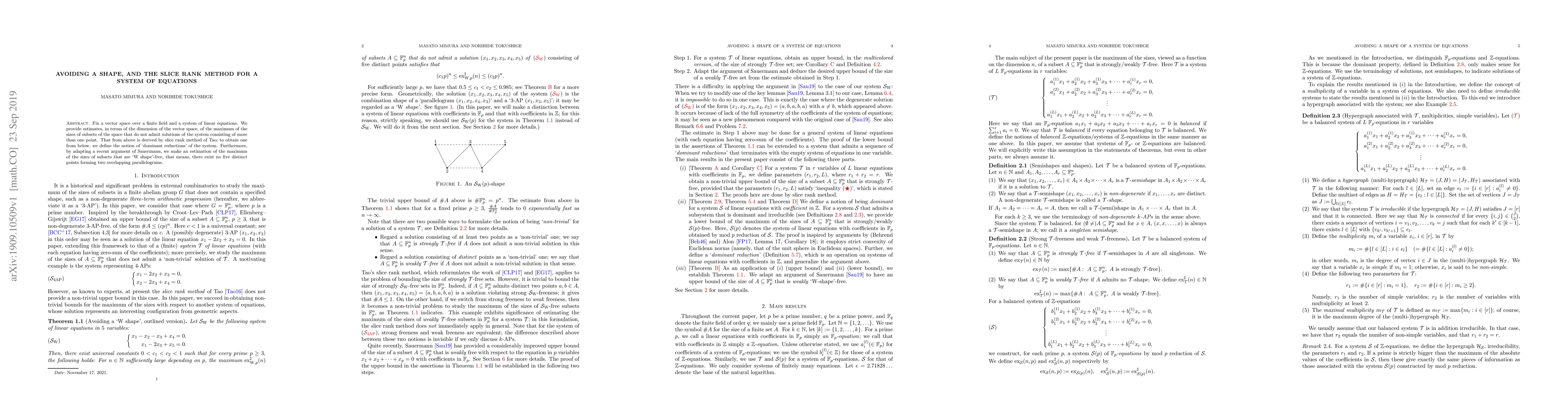 Thumbnail for Avoiding a shape, and the slice rank method for a system of equations