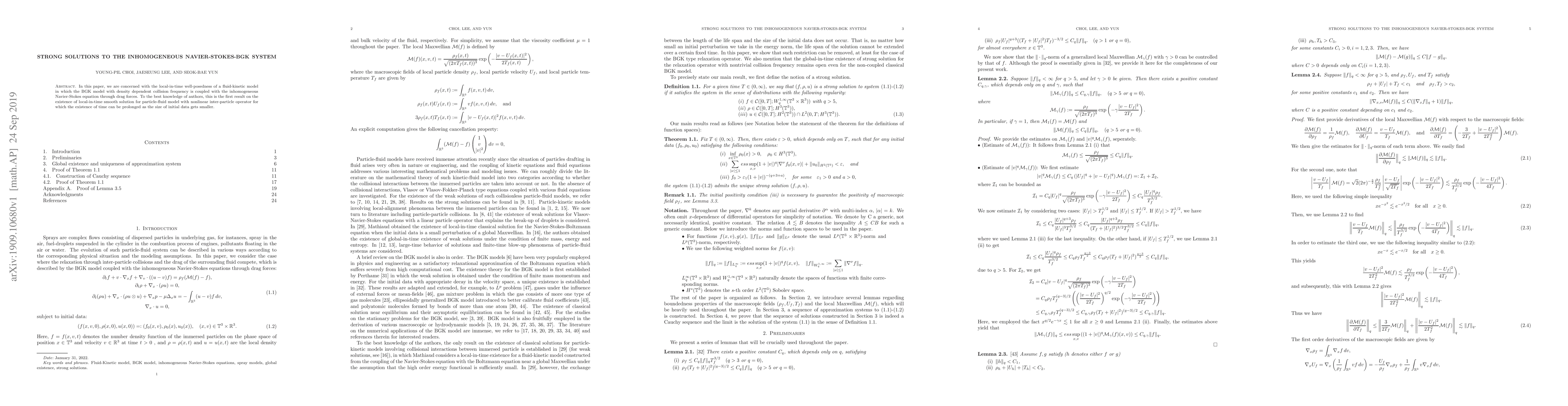 Thumbnail for Strong solutions to the inhomogeneous Navier-Stokes-BGK system