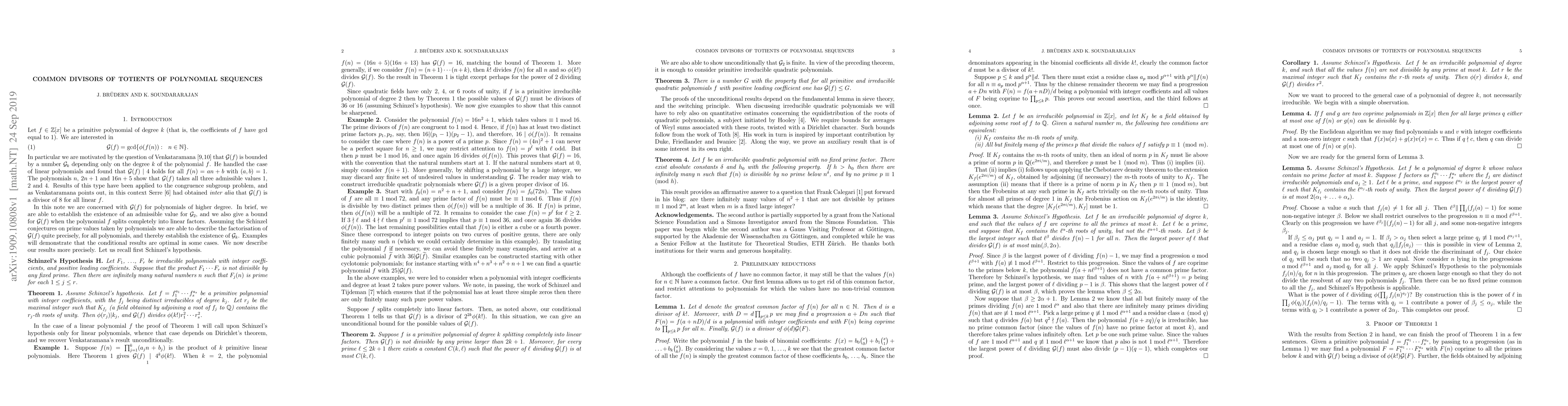 Thumbnail for Common divisors of totients of polynomial sequences