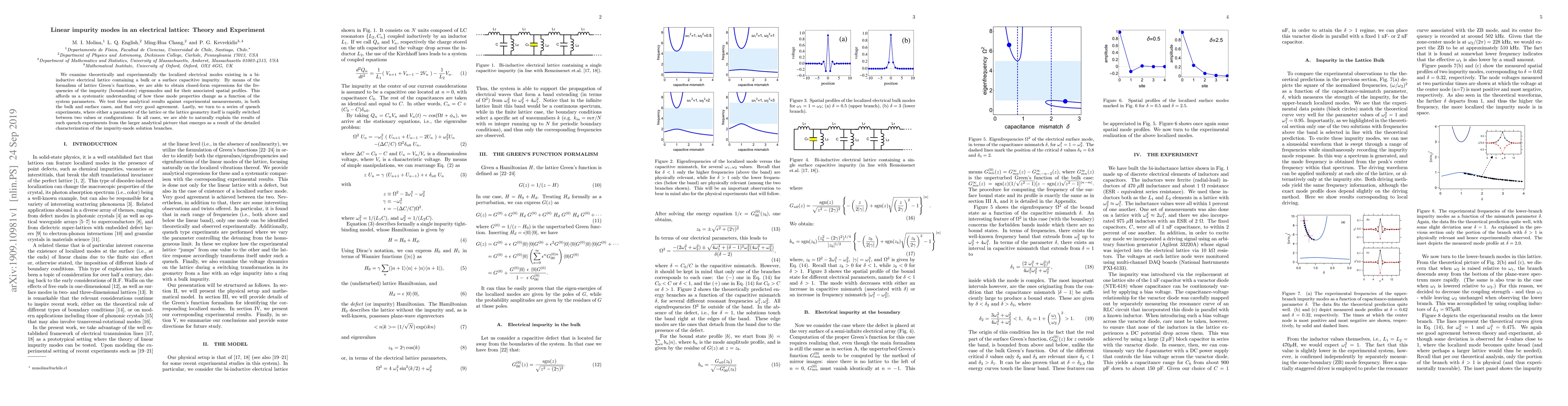 Thumbnail for Linear impurity modes in an electrical lattice: Theory and Experiment