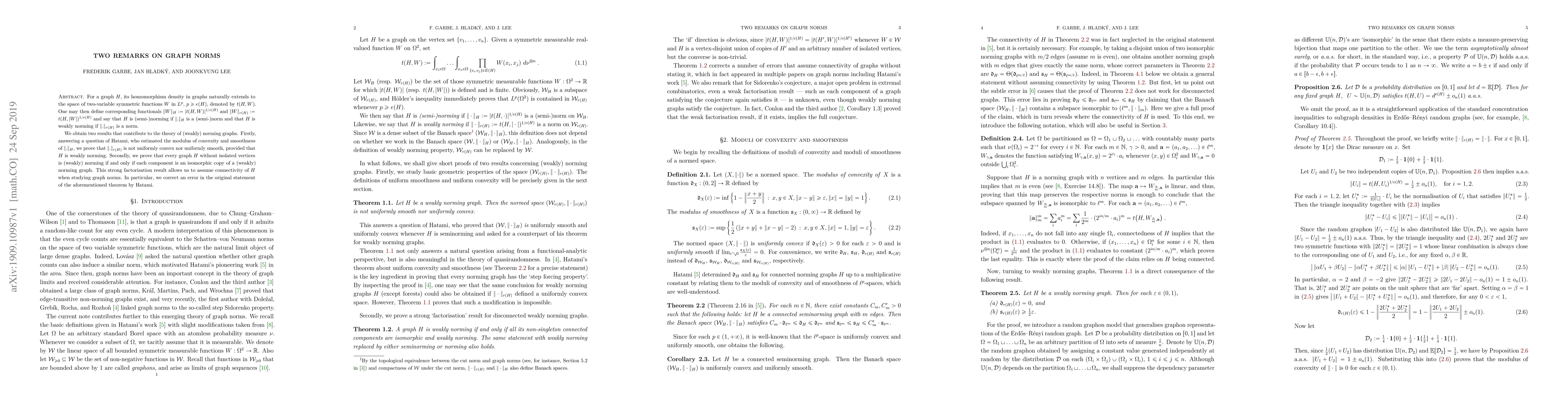 Thumbnail for Two remarks on graph norms