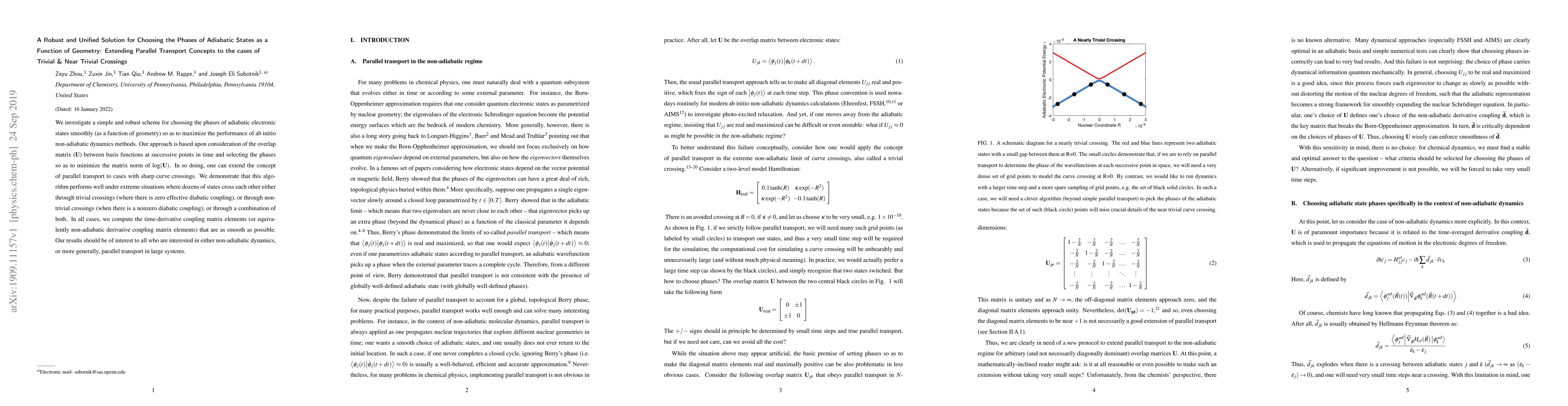 Thumbnail for A Robust and Unified Solution for Choosing the Phases of Adiabatic
  States as a Function of Geometry: Extending Parallel Transport Concepts to
  the cases of Trivial & Near Trivial Crossings