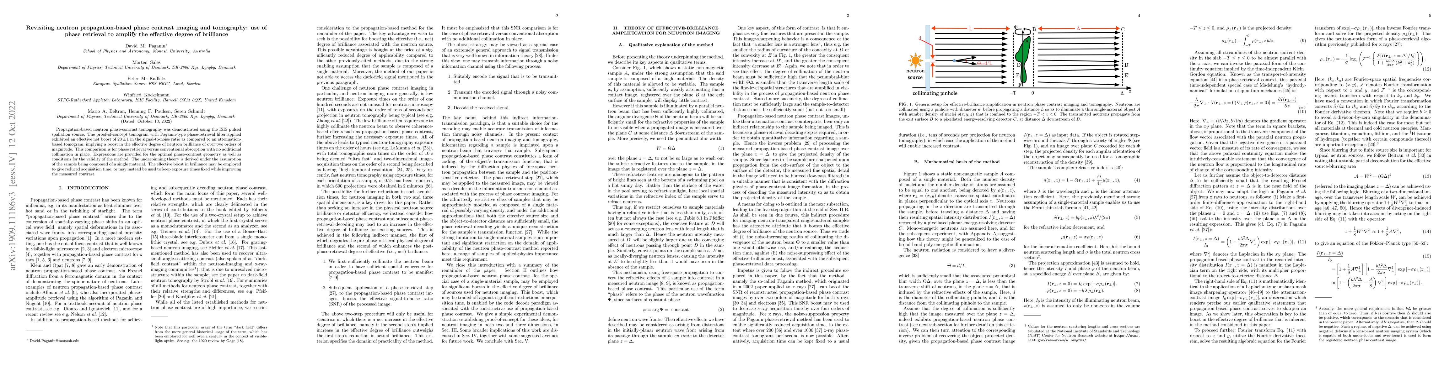 Thumbnail for Revisiting neutron propagation-based phase contrast imaging and
  tomography: use of phase retrieval to amplify the effective degree of
  brilliance