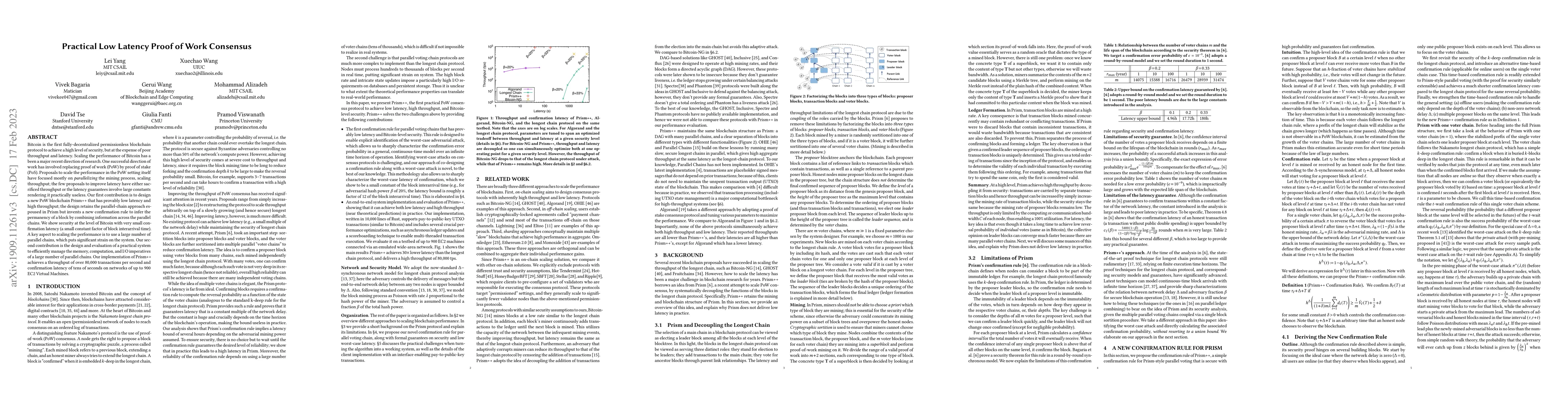 Thumbnail for Practical Low Latency Proof of Work Consensus