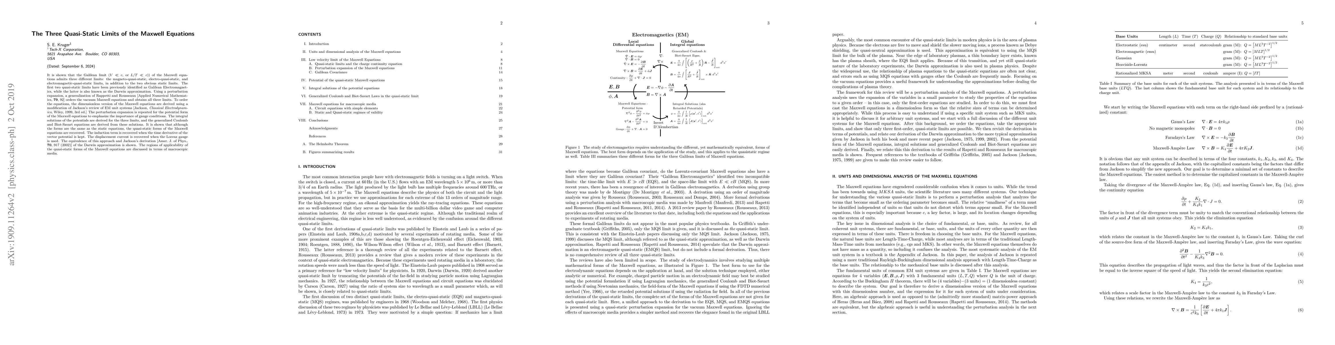 Thumbnail for The Three Quasistatic Limits of the Maxwell Equations