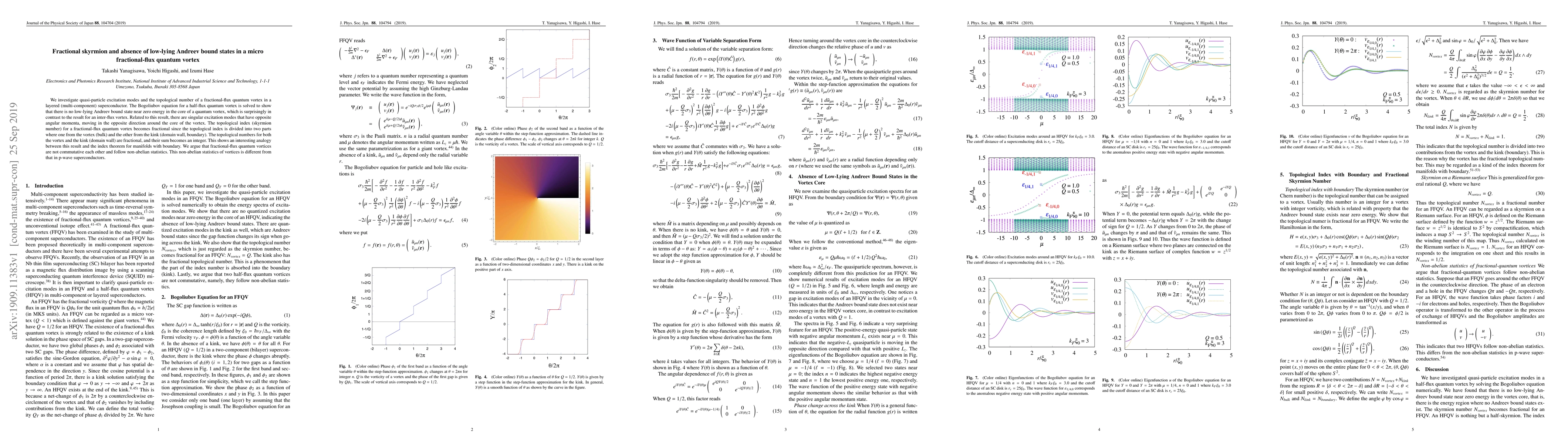 Thumbnail for Fractional skyrmion and absence of low-lying Andreev bound states in a
  micro fractional-flux quantum vortex