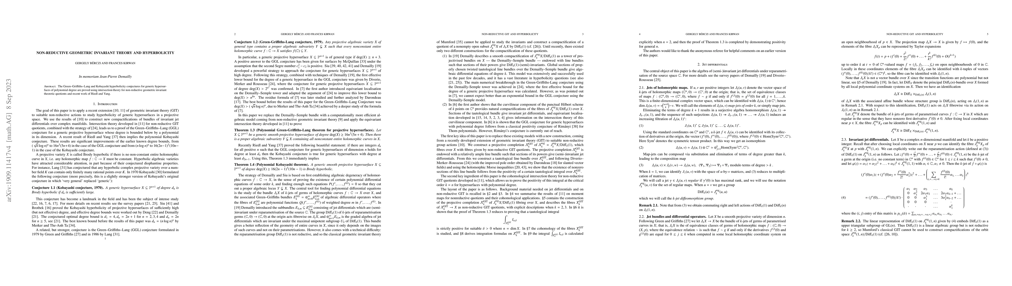 Thumbnail for Non-reductive geometric invariant theory and hyperbolicity