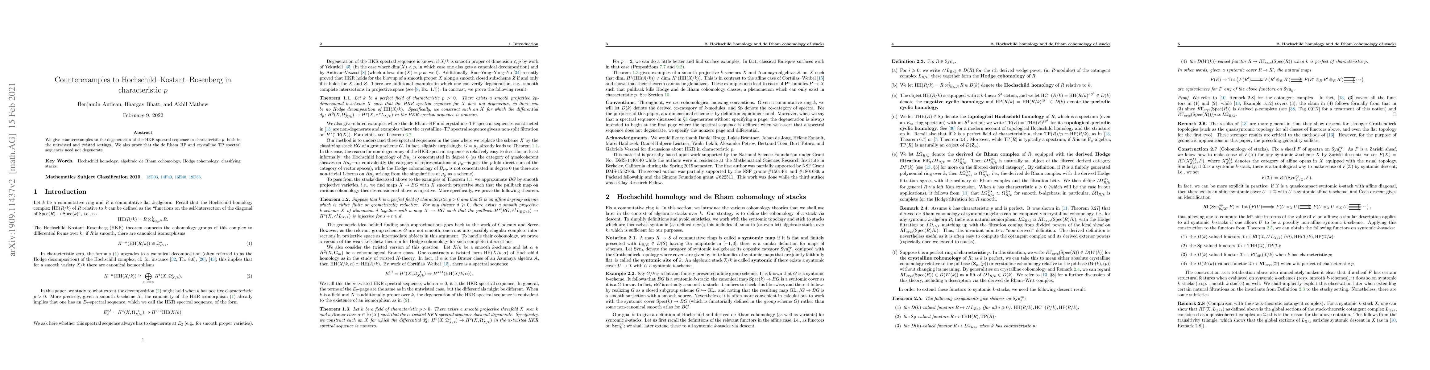 Thumbnail for Counterexamples to Hochschild--Kostant--Rosenberg in characteristic $p$