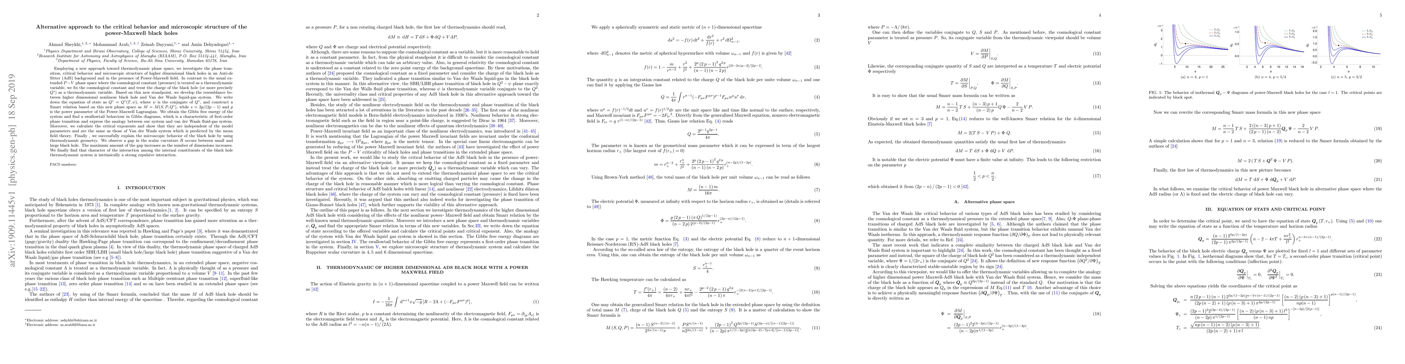 Thumbnail for Alternative approach to the critical behavior and microscopic structure
  of the power-Maxwell black holes