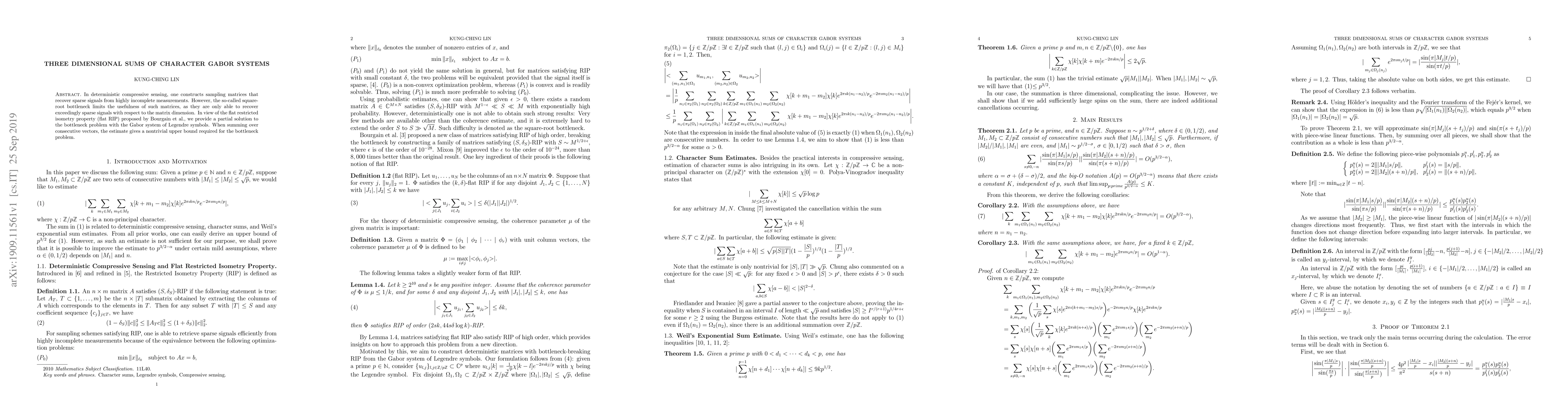 Thumbnail for Three Dimensional Sums of Character Gabor Systems
