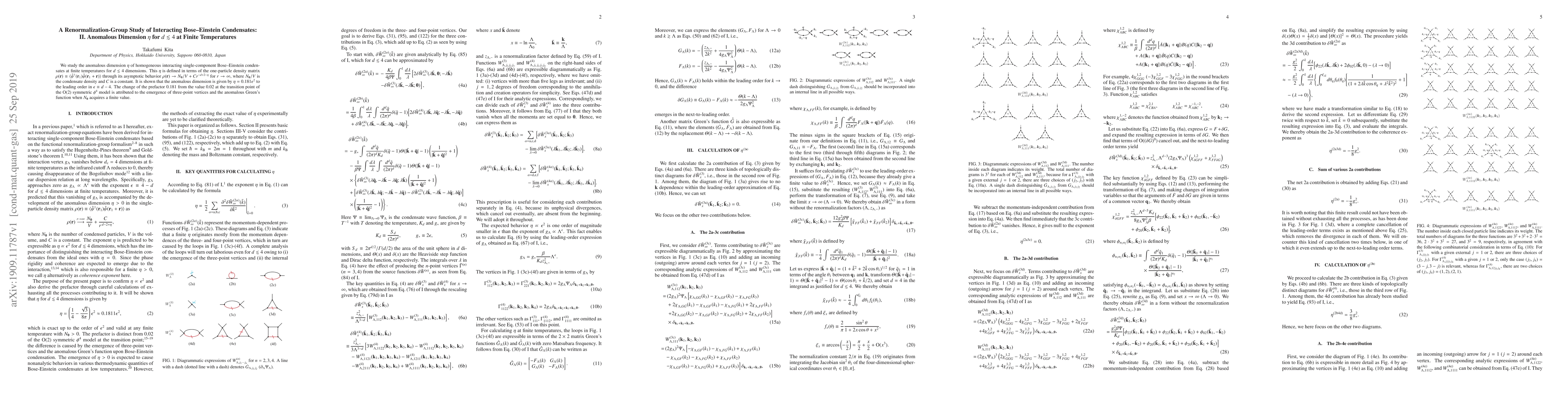 Thumbnail for A Renormalization-Group Study of Interacting Bose-Einstein Condensates:
  II. Anomalous Dimension $\eta$ for $d\lesssim 4$ at Finite Temperatures