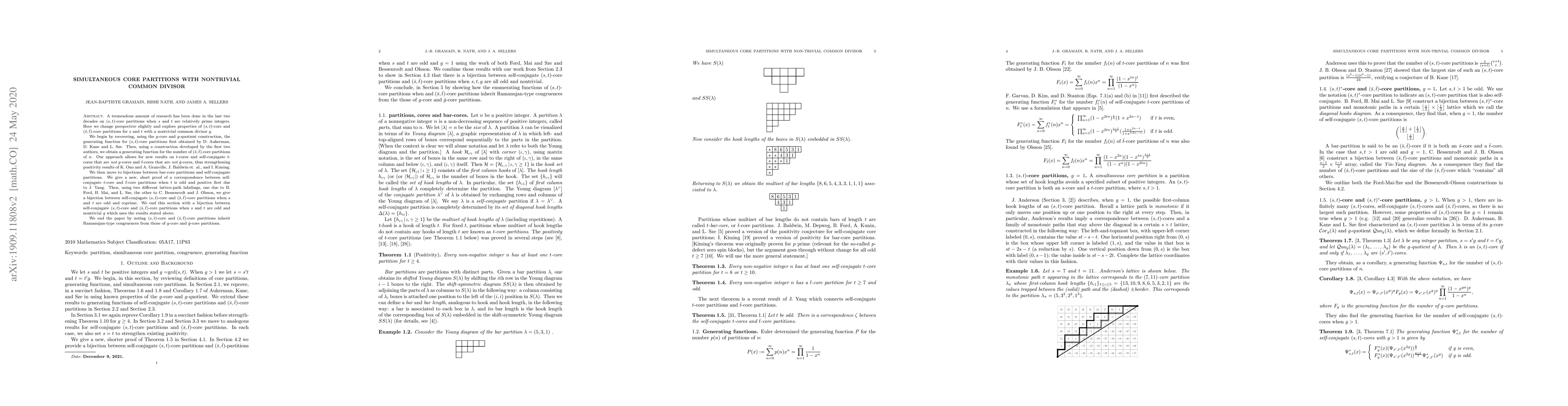 Thumbnail for Simultaneous core partitions with nontrivial common divisor