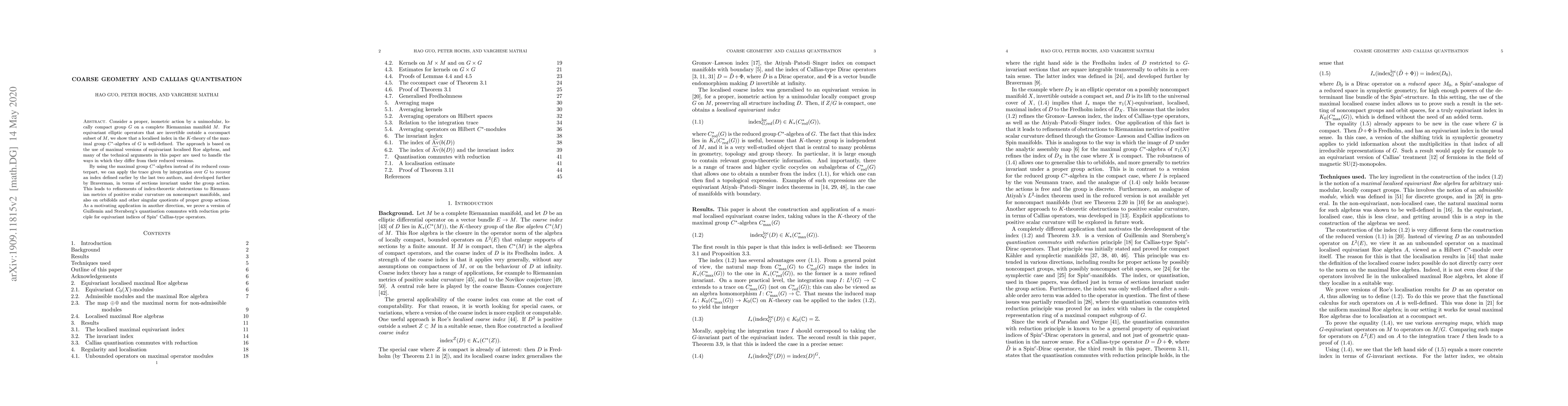 Thumbnail for Coarse geometry and Callias quantisation
