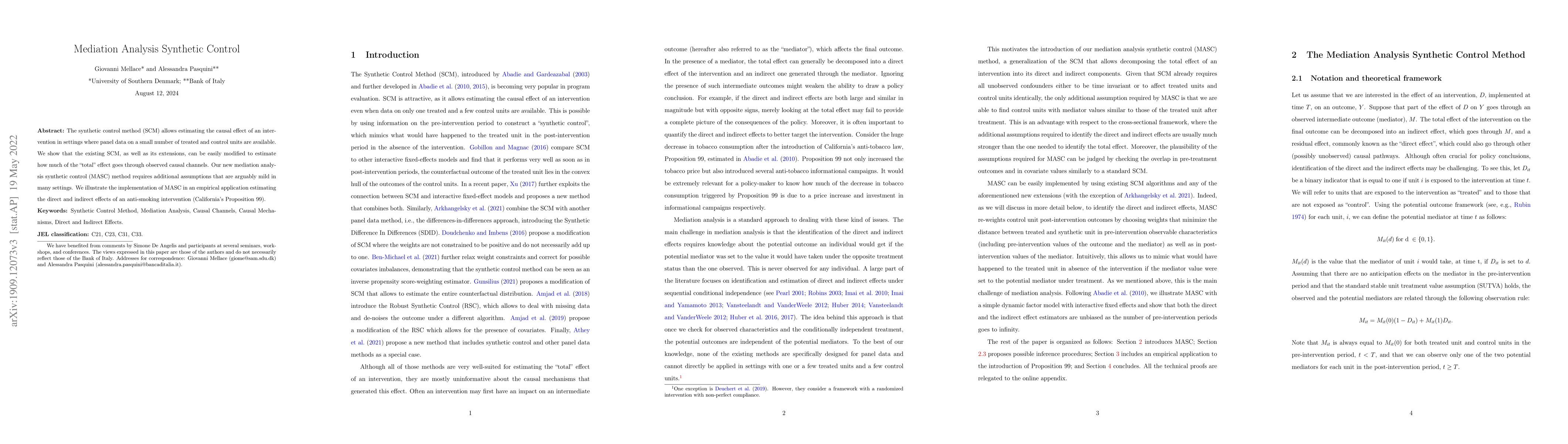 Thumbnail for Mediation Analysis Synthetic Control