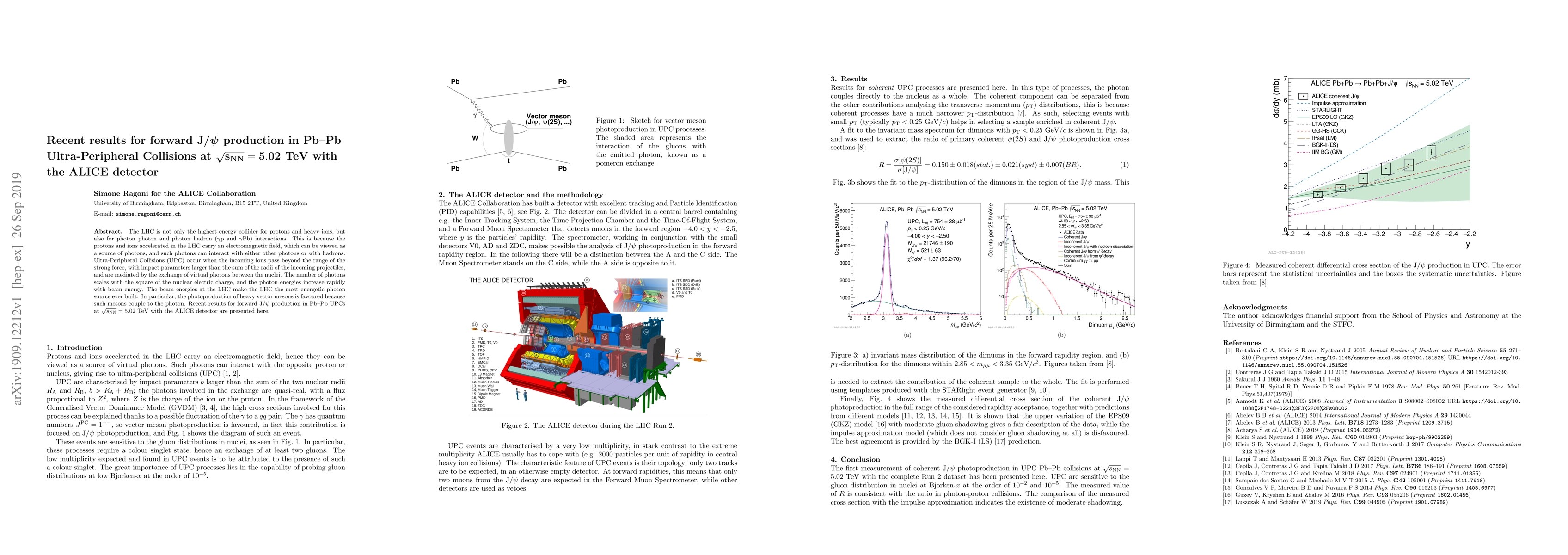 Thumbnail for Recent results for forward J/$\boldsymbol{\psi}$ production in Pb--Pb
  Ultra-Peripheral Collisions at $\mathbf{ \sqrt{s_{\mathbf N\mathbf N}} = 5.02
  }$ TeV with the ALICE detector