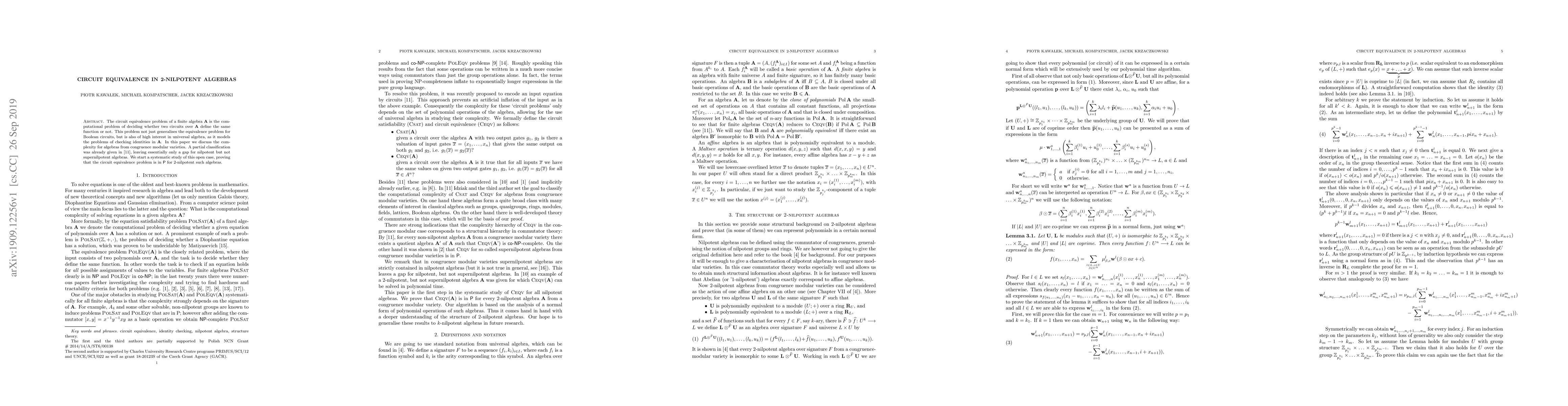 Thumbnail for Circuit equivalence in 2-nilpotent algebras