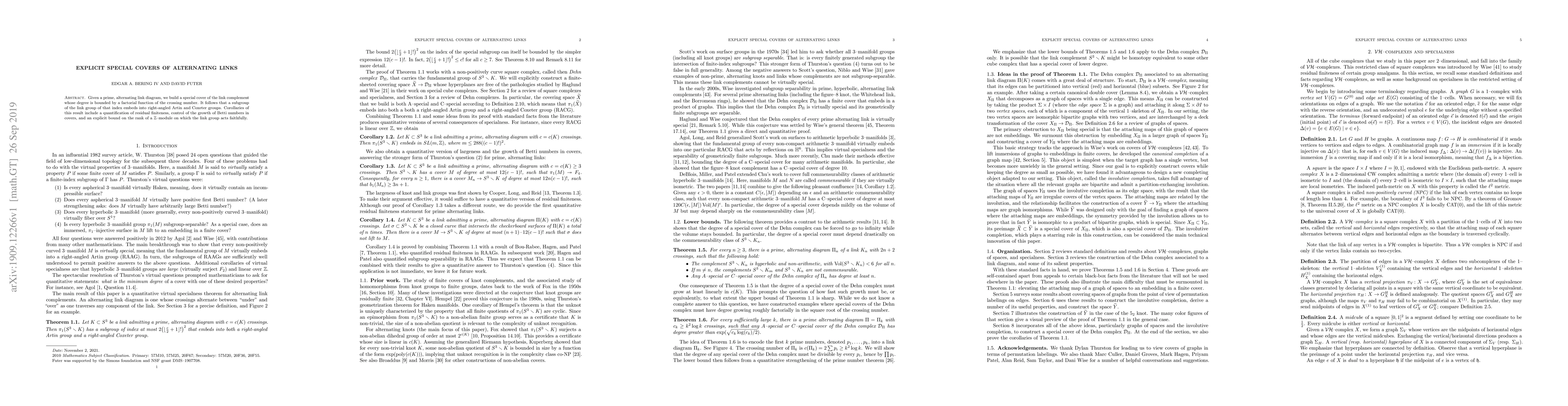 Thumbnail for Explicit special covers of alternating links