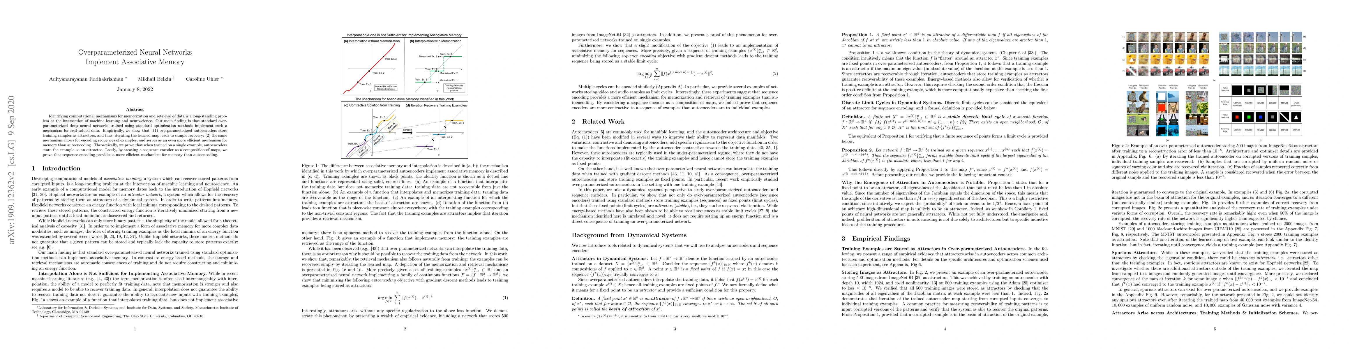 Thumbnail for Overparameterized Neural Networks Implement Associative Memory