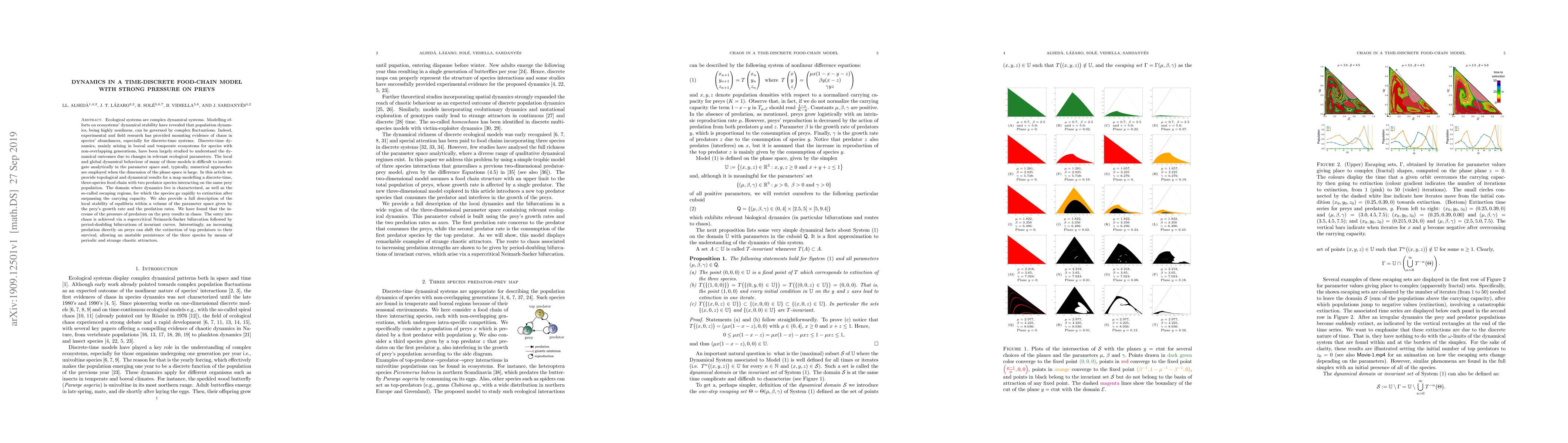 Thumbnail for Dynamics in a time-discrete food-chain model with strong pressure on
  preys