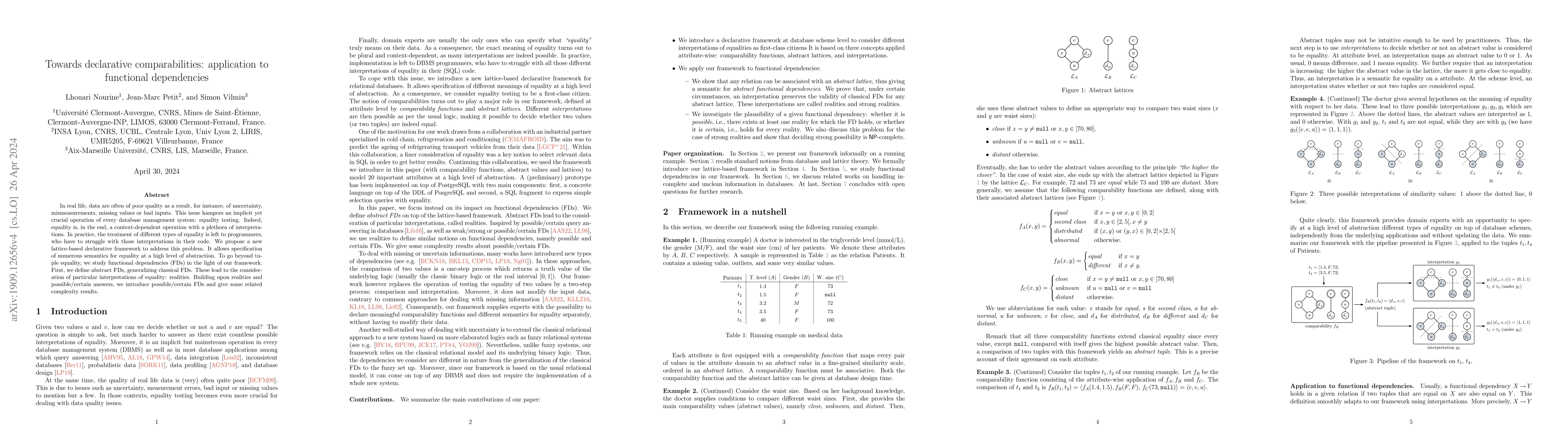 Thumbnail for Towards declarative comparabilities: application to functional
  dependencies
