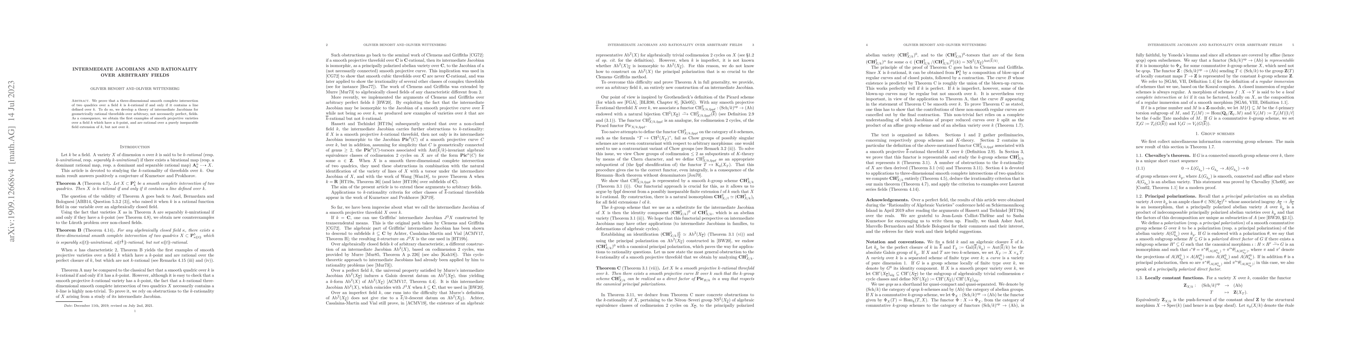 Thumbnail for Intermediate Jacobians and rationality over arbitrary fields