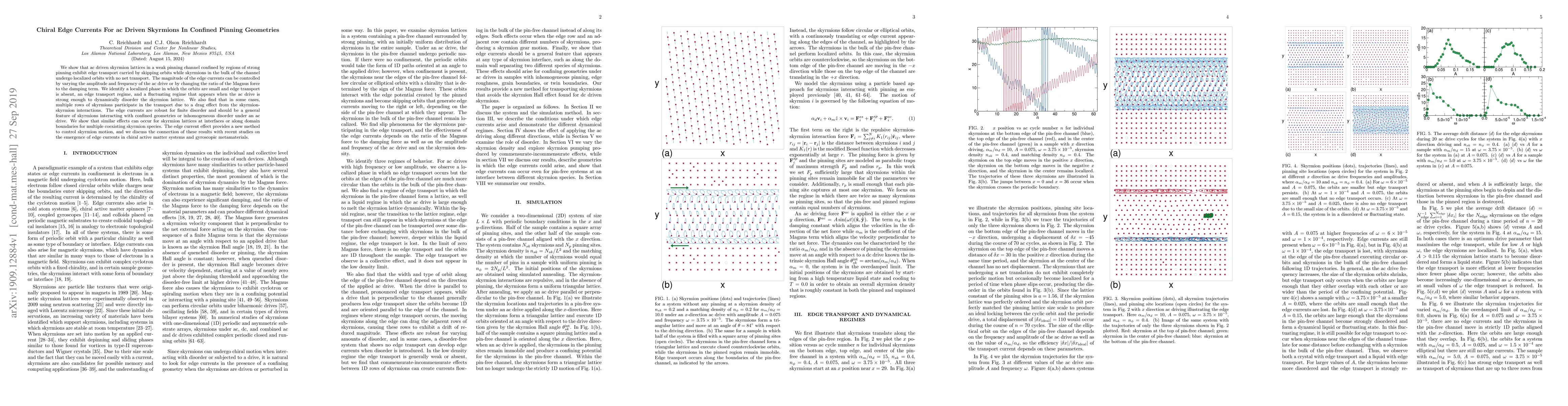 Thumbnail for Chiral Edge Currents for ac Driven Skyrmions in Confined Pinning
  Geometries