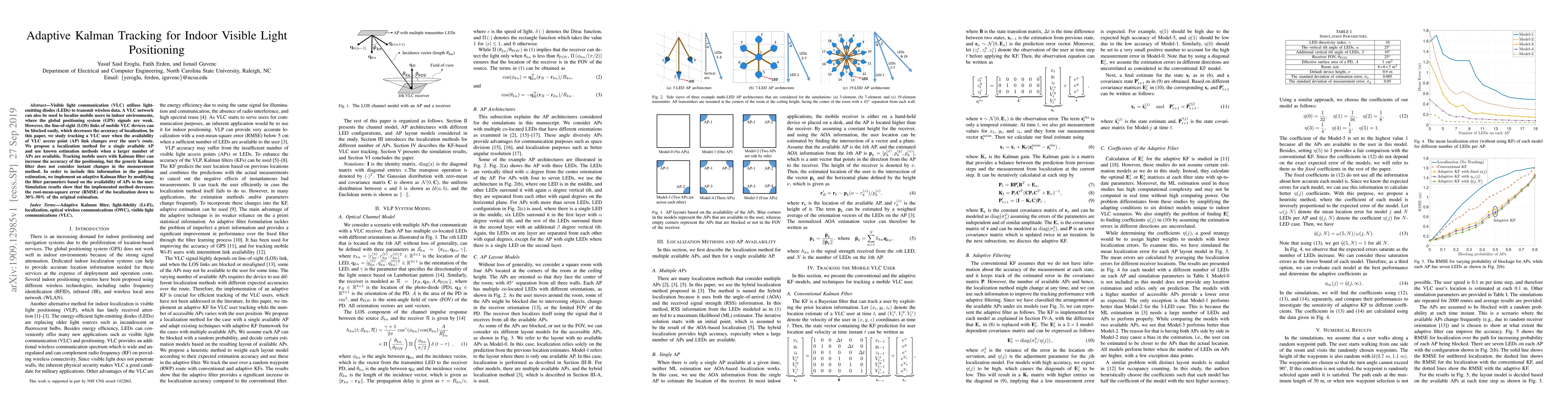 Thumbnail for Adaptive Kalman Tracking for Indoor Visible Light Positioning