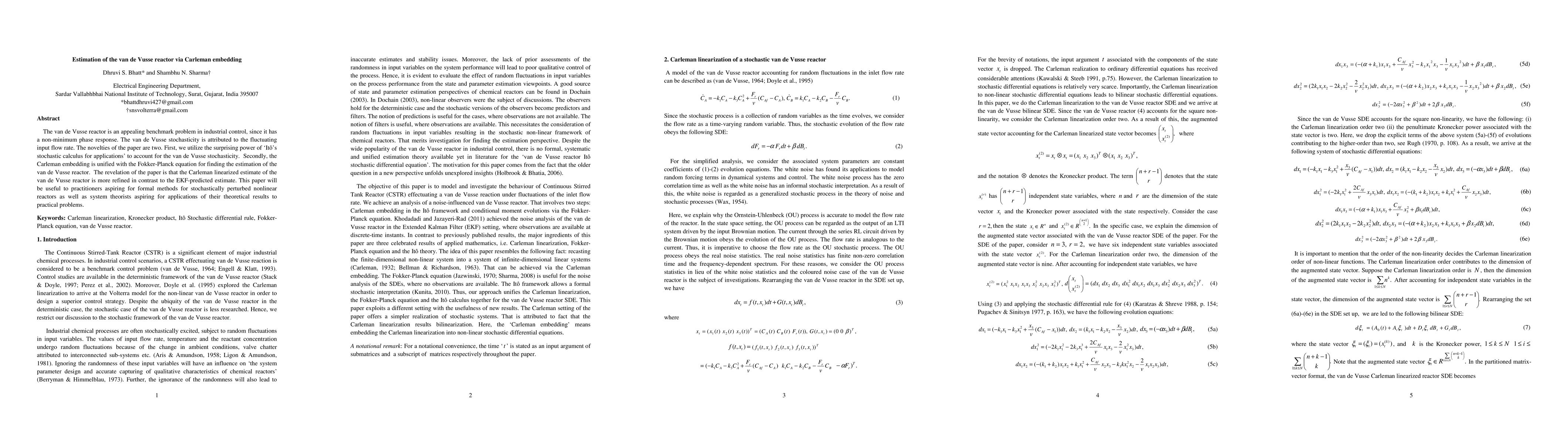 Thumbnail for Estimation of the van de Vusse reactor via Carleman embedding