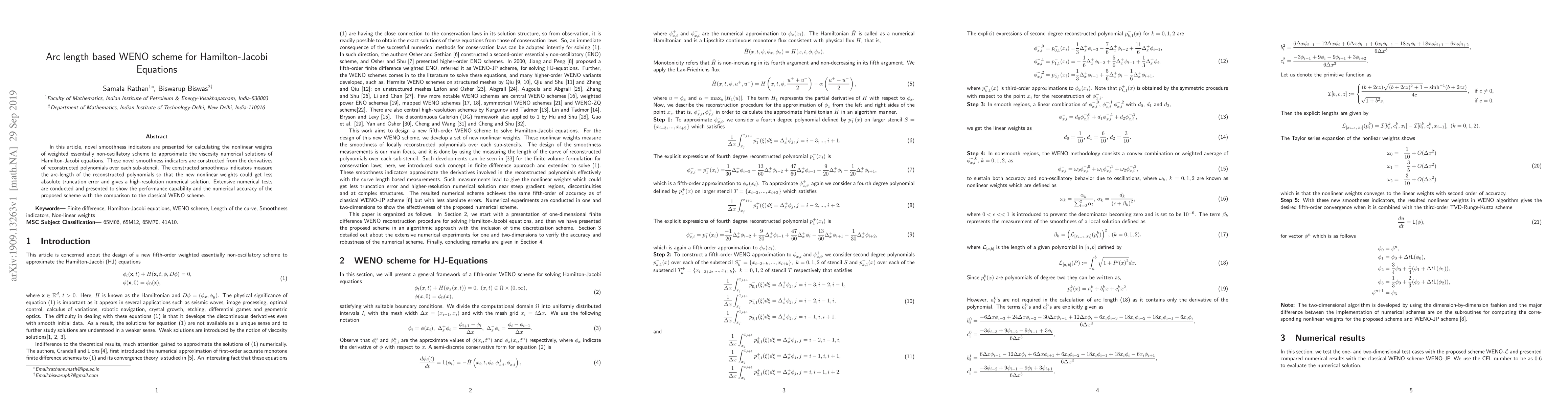 Thumbnail for Arc length based WENO scheme for Hamilton-Jacobi Equations