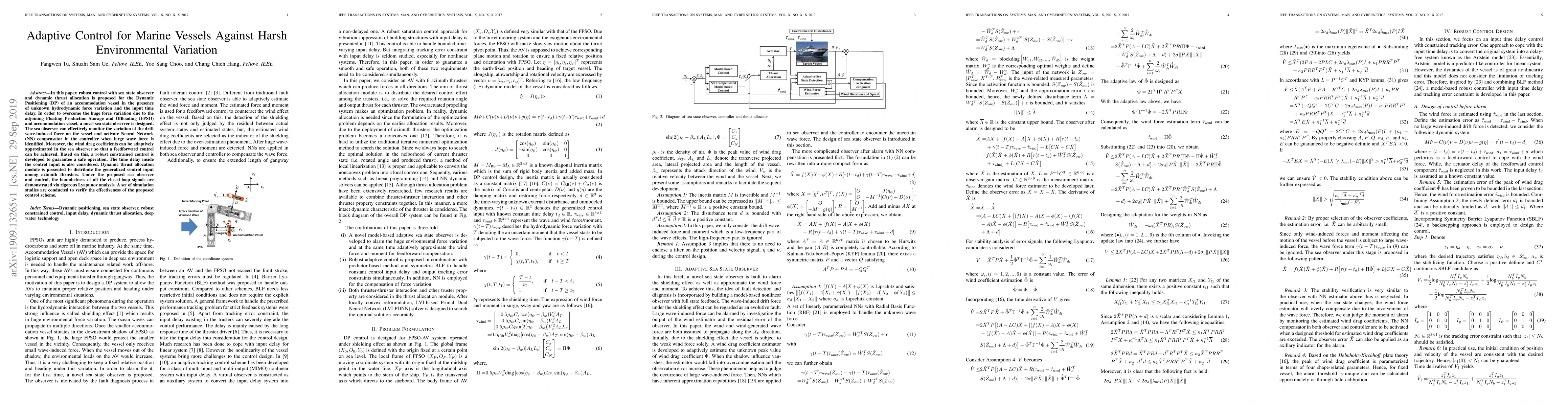 Thumbnail for Adaptive Control for Marine Vessels Against Harsh Environmental
  Variation