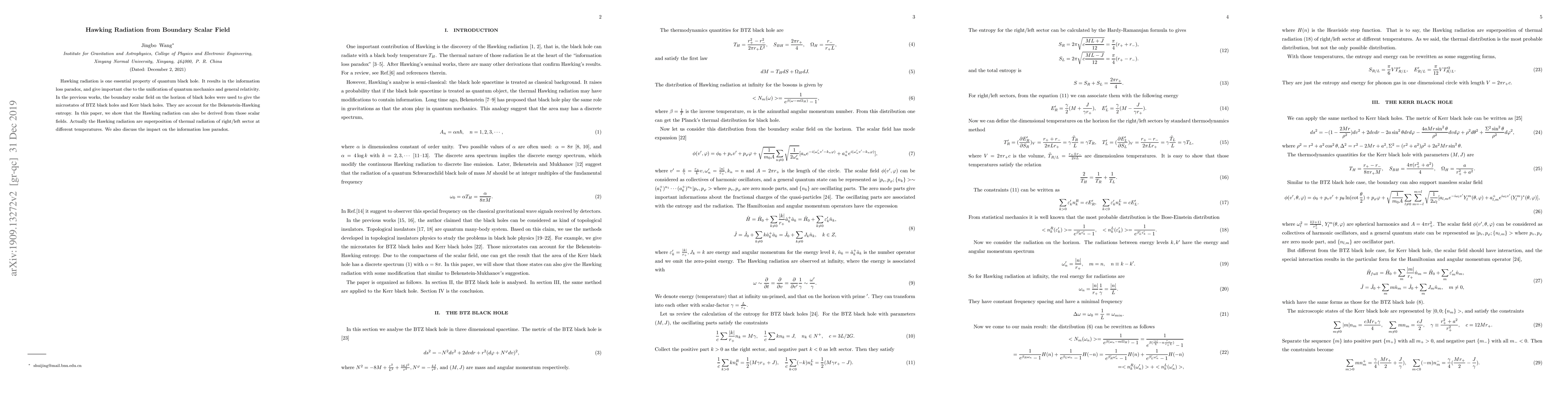 Thumbnail for Hawking Radiation from Boundary Scalar Field