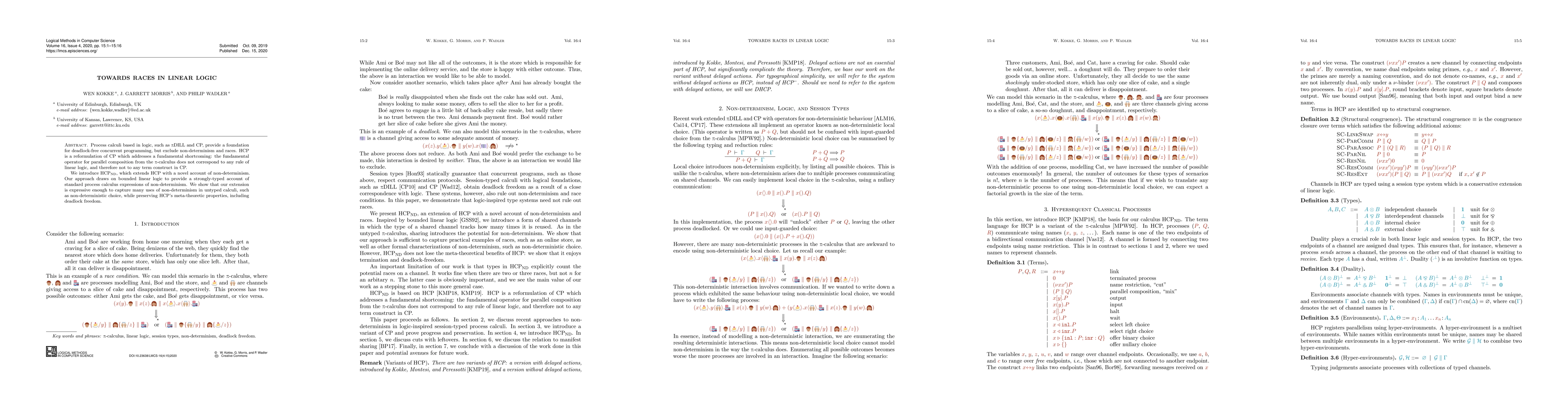 Thumbnail for Towards Races in Linear Logic