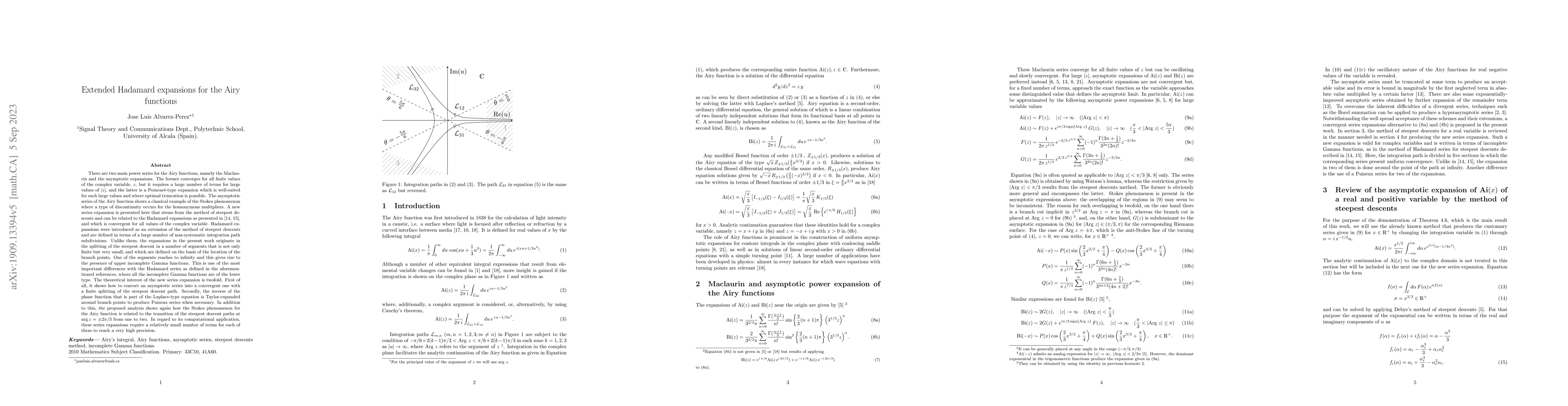 Thumbnail for Extended Hadamard expansions for the Airy functions
