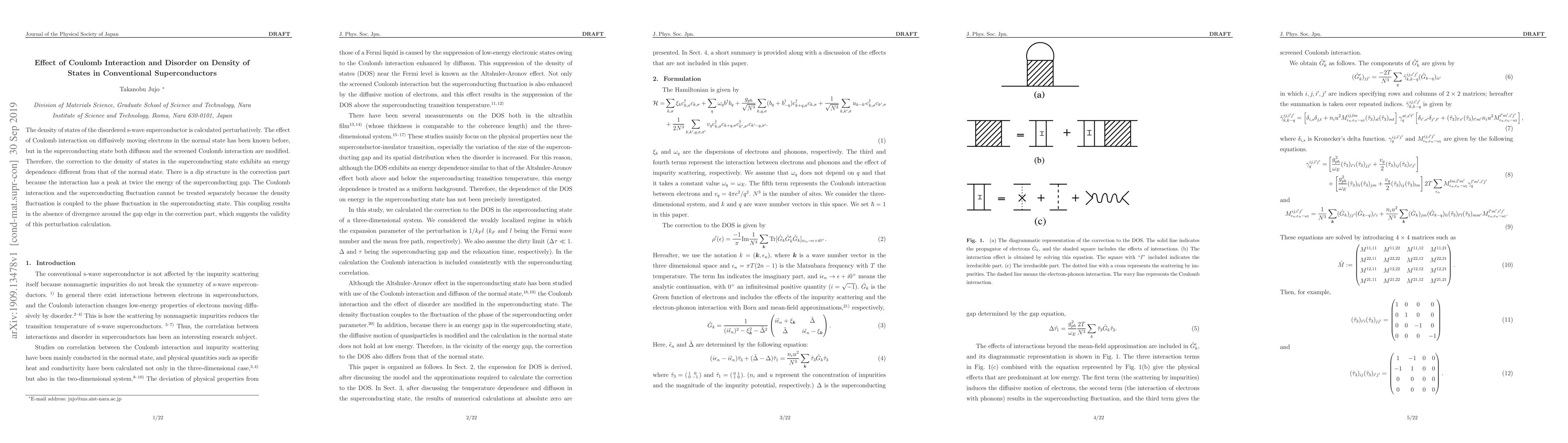 Thumbnail for Effect of Coulomb Interaction and Disorder on Density of States in
  Conventional Superconductors