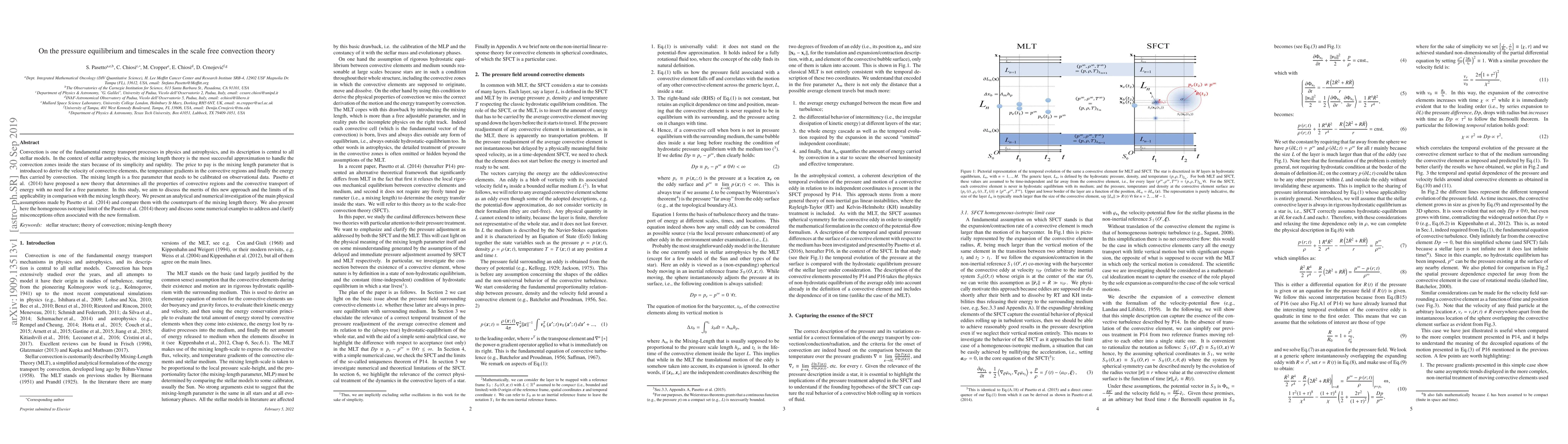 Thumbnail for On the pressure equilibrium and timescales in the scale free convection
  theory